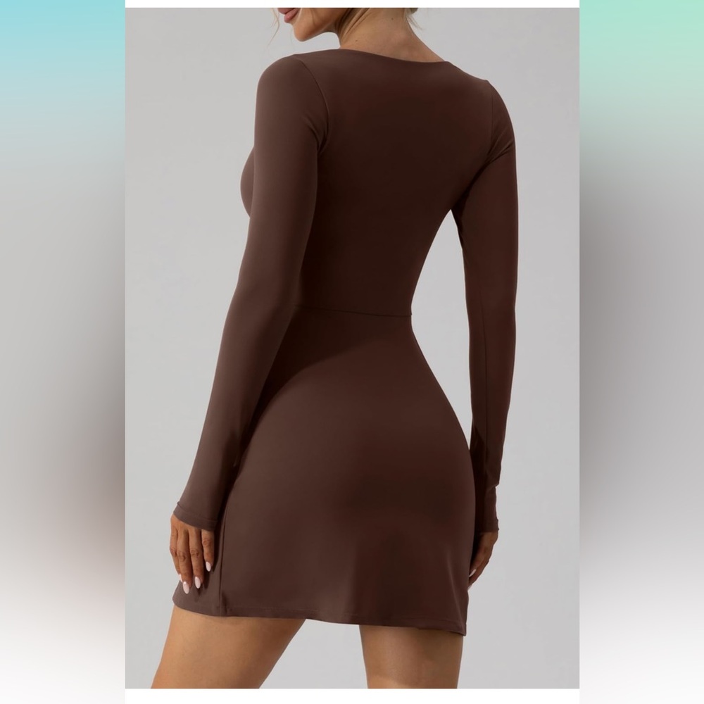 Women's Sweettheart Neckline Long Sleeve Dress With Side Slit - Size Small - Picture 2 of 8